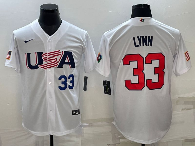 Men 2023 World Cub USA #33 Lynn White Nike MLB Jersey1->more jerseys->MLB Jersey